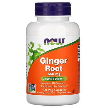 Пищевая добавка NOW Foods, корень имбиря, 100 капсул - Boxette Shop