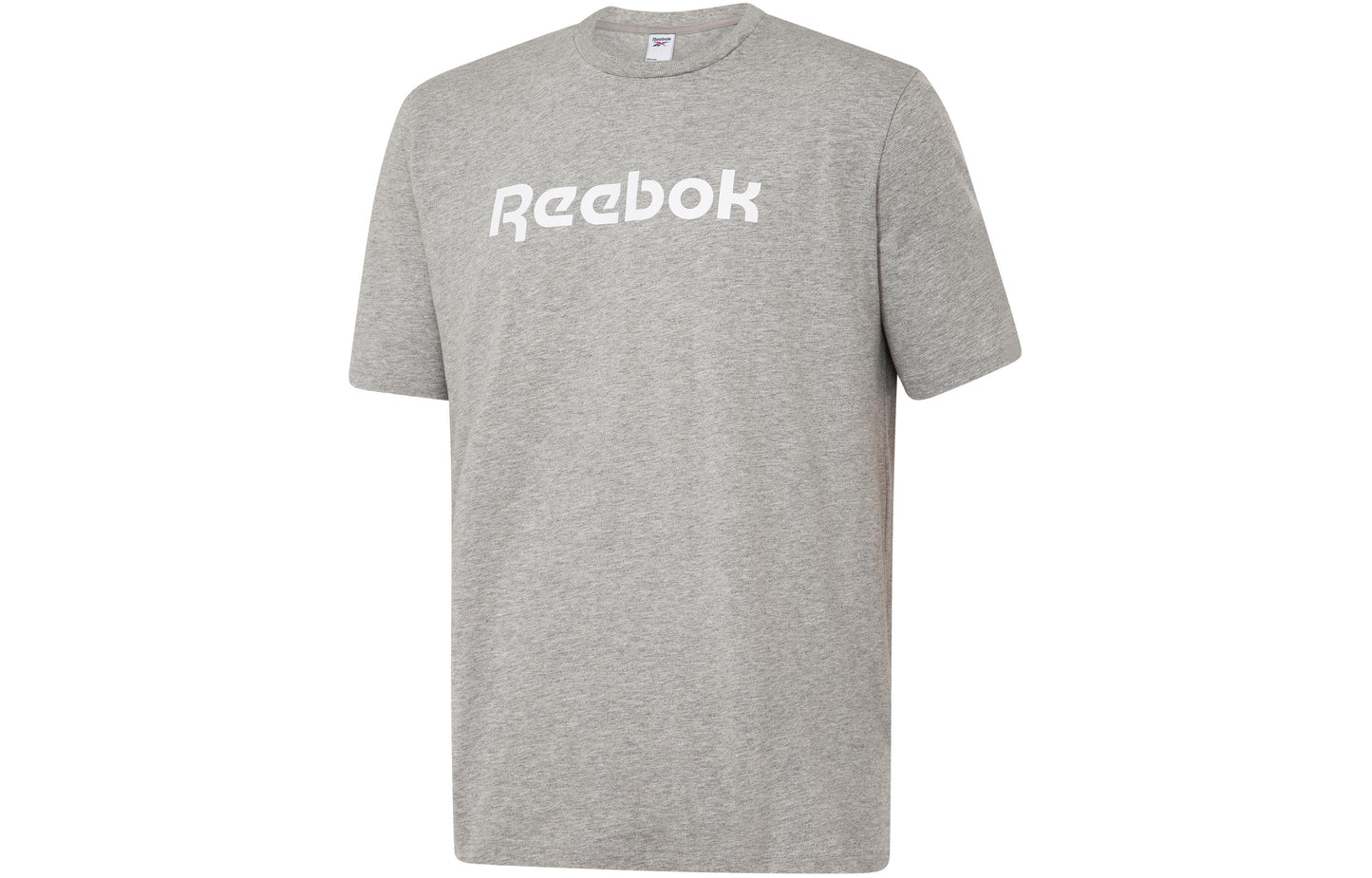 Reebok reebok linear read letter logo bosilgan yumaloq bo'yinli tasodifiy kalta yengli erkaklar va ayollar kulrang futbolkasi