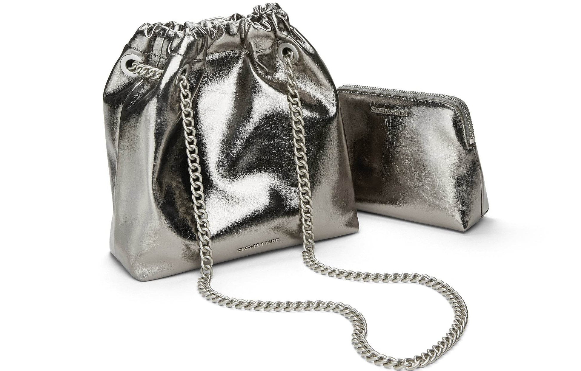 Сумка женская Charles&Keith Ck Drawstring Chain Mother Pu Bucket - Boxette Shop