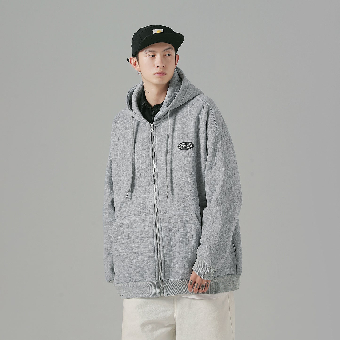 Golfkross yumshoq qalinlashgan vafli harflari bo'sh qalpoqli kardigan ko'ylagi kozok erkaklar va ayollar bir xil modellar