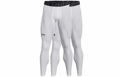 Under armour heatgear skinny solid slim fit inside fitness pants wraparound athletic pants men's white