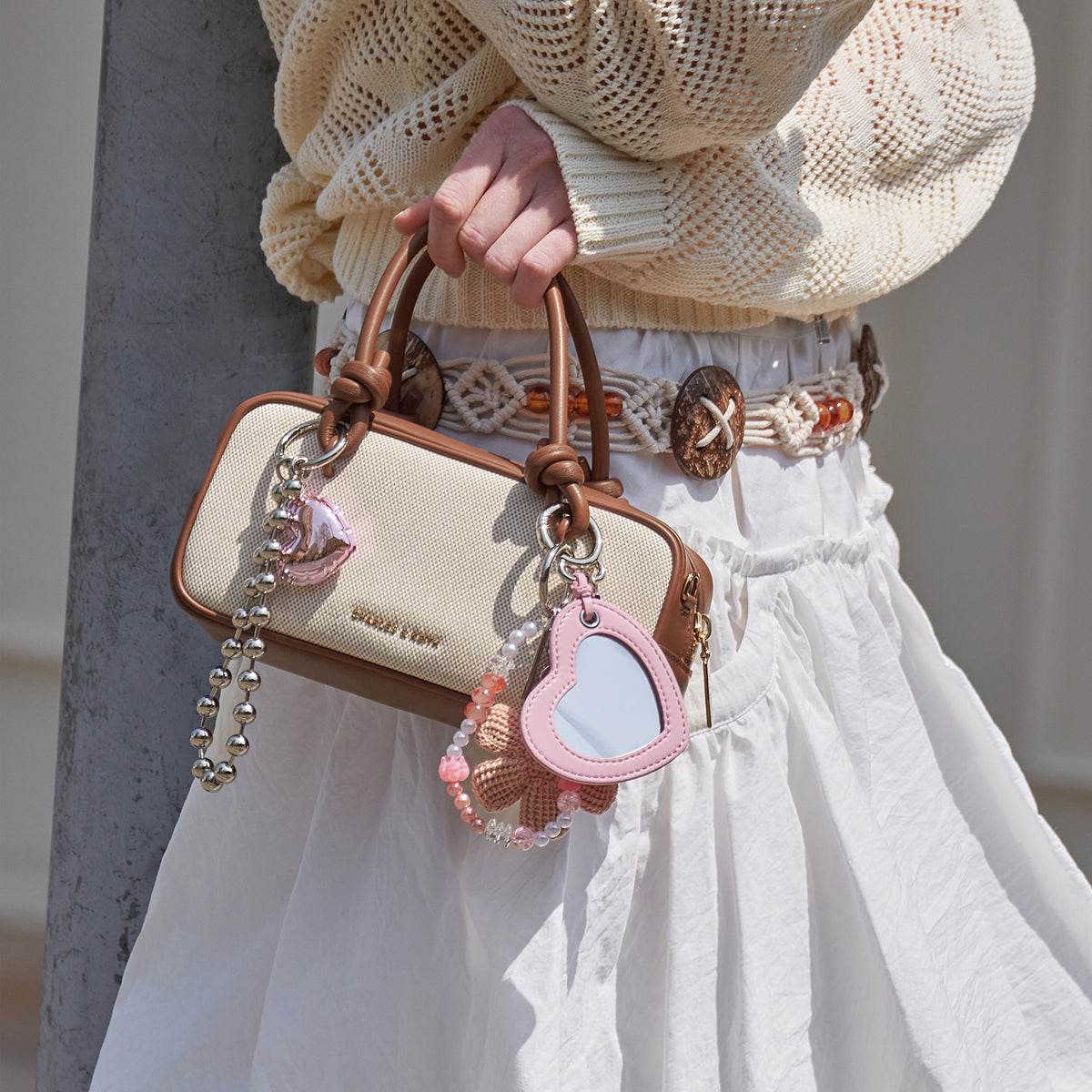 Сумка женская Charles&Keith Canvas Collection Rope Knot Boston - Boxette Shop