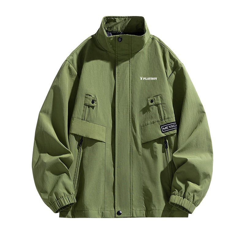 Playboy erkaklar kurtkalari bahor va kuzda o'rnatilgan yoqa tasodifiy shamolga chidamli kurtka erkaklar modellari