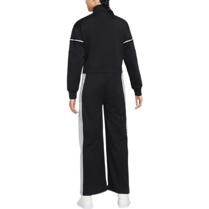 Jordan logotipi bosilgan chiziqli detalli bir qismli ayollar qora + qora kostyum