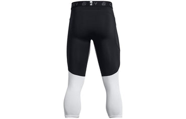 Under armour карри леггинсы карри логотип узорчатый цвет блокировки плотно семь тренировки внутри спортивный костюм брюки мужские черный