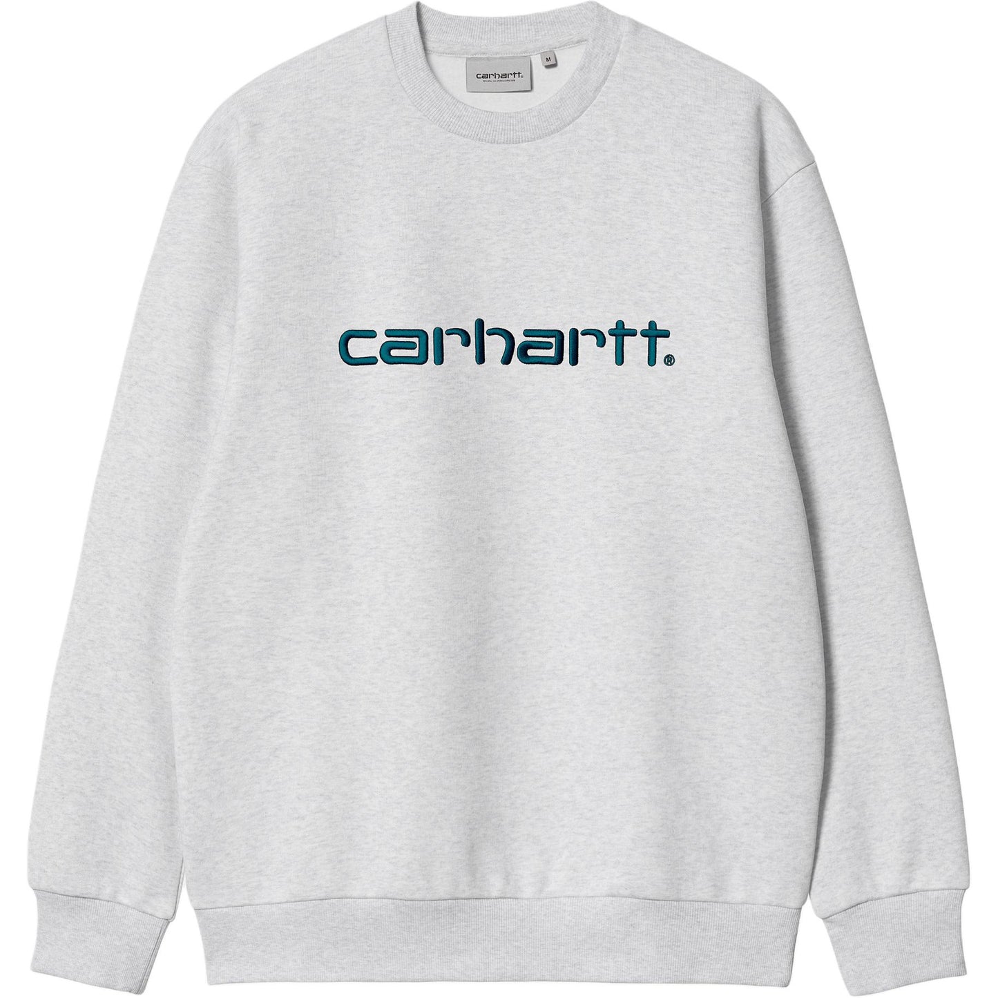 Carhartt wip carhartt bo'yinbog'li sviter ko'ylagi uzun yengli erkaklar kalçasi kulrang