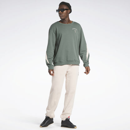 Reebok Solid Color logotipi tasodifiy trikotaj kozok erkaklar bej