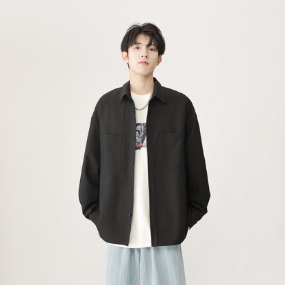 Igoi modasi ochiq ko'cha modasi bo'sh shaharbo'yi tekis rangli yuz lapelli ko'krak qafasi ikki cho'ntakli nafas oladigan ko'ylak ko'ylagi yuqori ko'chada yo'lovchi terisi qulay tasodifiy tasodifiy biznes uzun yengli ko'ylak erkaklar va ayollar bir xil