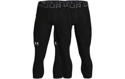 Under armour heatgear training skinny дышащий mid rise 7 брюки фитнес внутренние спортивные брюки мужские черный