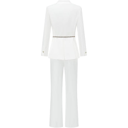 Bitta Shalon oq choyi Jiaoren opa-singil tizimi Minimalist trening intervyu kiyimi Neytral uslub dangasa uslubi yaxshi qizlar kiyimi Minimalist tops Karyera Kundalik shimlar sovg'a qutisi kostyum kostyumi Ayollar oq