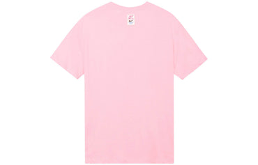 Nike sportswear алфавит печатных американский винтаж свободные круглый вырез короткий рукав допамин падения плечо рукав футболка женская средний мягкий розовый