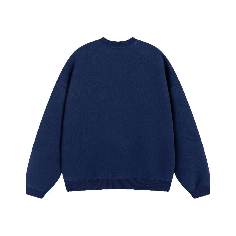 Playboy tekis rangli multfilm harfli naqshli qulay ko'p qirrali ekipaj bo'yinli uzun yengli kozok erkaklar va ayollar bir xil uslubda