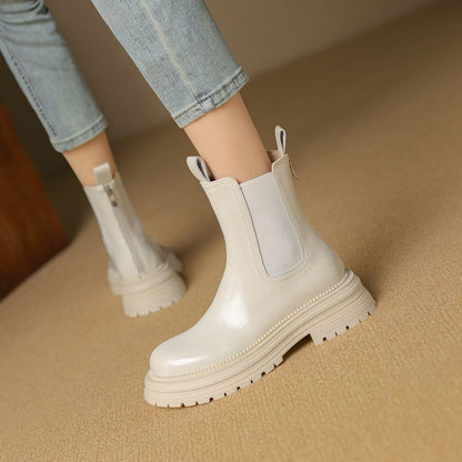 Balletcat cowhide simple daily commuter business comfort short chelsea boots 4.5cm women's