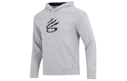 Under armour curry геометрический принт спортивные повседневные капюшоном с длинными рукавами свитер мужской серый