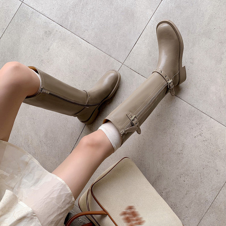 Balletcat коровья кожа плоский каблук рыцарь сапоги случайные удобные показать ноги прямой модный темперамент модные сто высокие сапоги 4 см женщины