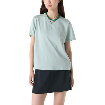 Le coq le coq sportif bosma naqshli dumaloq bo'yinli kalta yengi ayollar futbolkasi