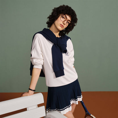 Le coq le coq sportif ayollar tennis kolleksiyasi vintage sport ekipaji bo'yinli kozok ayollar