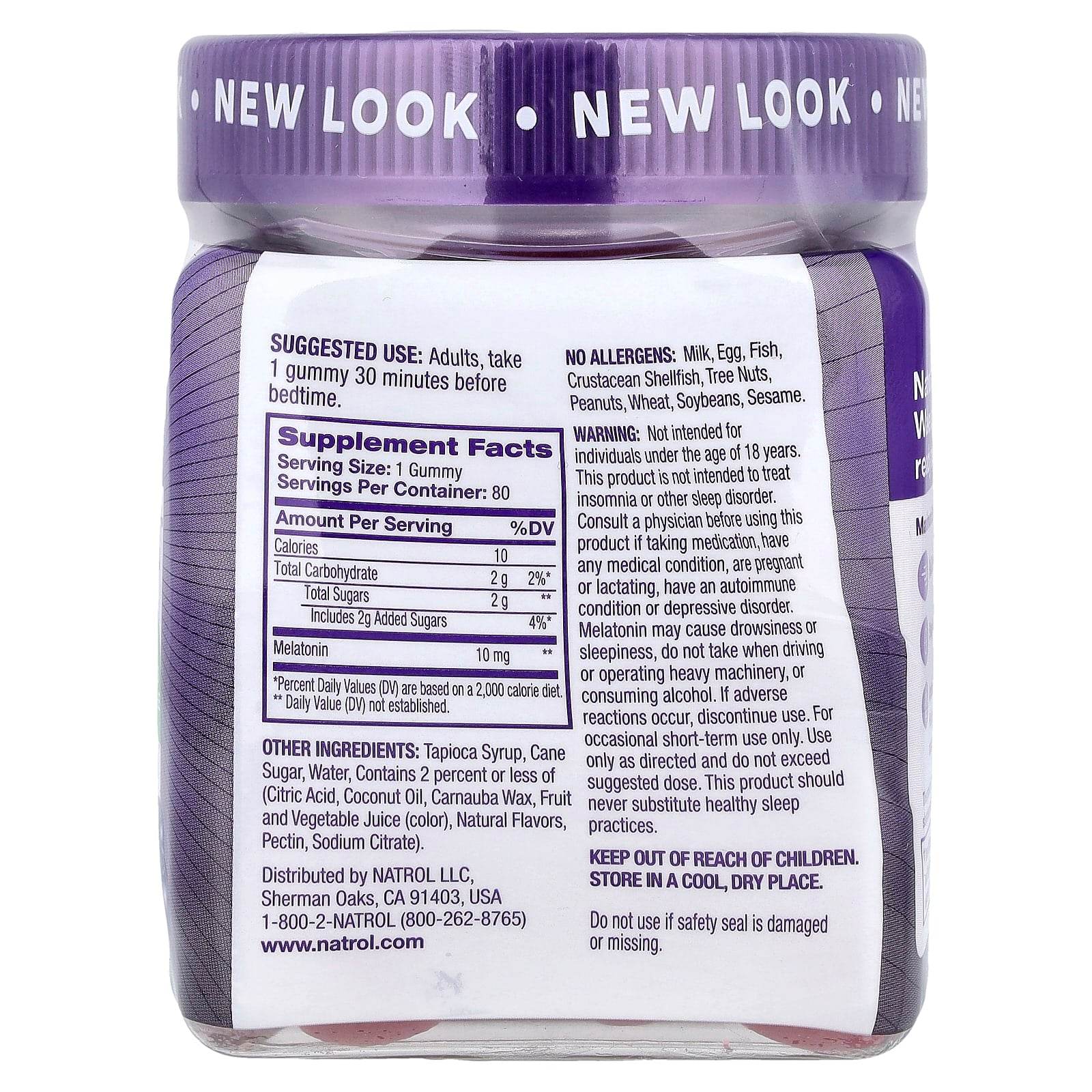 БАД Natrol, MeltoninMax, голубика, 10 мг, 80 жевательных мармеладок - Boxette Shop