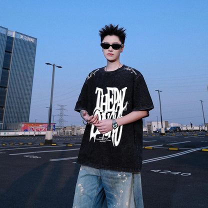 Pal ongaco qisqa yengi yuvilgan va siqilgan retro amerikacha futbolka erkaklar va ayollar uchun dazmollanadigan bokeh harflari bilan