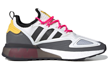 Adidas originals zx 2k boost ткань спорт противоскользящие износостойкие легкие низкопробные обувь для отдыха мужские и женские модели белый желтый красный
