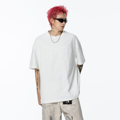 Golfkross harflari shimgichli bosilgan naqshinkor kashtado'zlik tasodifiy yumaloq bo'yinli yelkali qisqa yengli futbolkalar naqshli erkaklar va ayollar