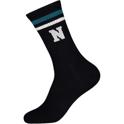 Erkaklar va ayollar uchun 1 juft qora rangdagi yangi muvozanatli patchwork oddiy nafas oladigan, o'rta buzoq paypoqlari