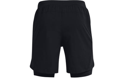 Under armour легкие облегающие тканые тренировочные шорты 2-в-1 athletic shorts men's black