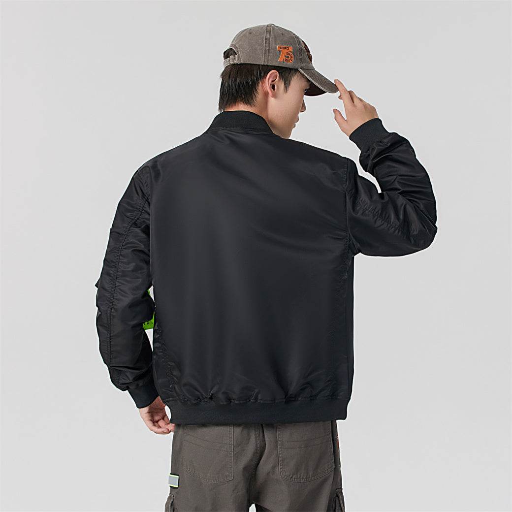 Антиофис гонконг стиль куртка с свободными широкими ногами джинсы повседневная работа поездка костюм городской новый молодежный простой и удобный с хорошим набором одежды осень и зима мужские модели - Boxette Shop