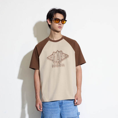 Gap urban casual collection хлопковая футболка с плечевым швом и круглым вырезом с коротким рукавом мужские и женские футболки - Boxette Shop