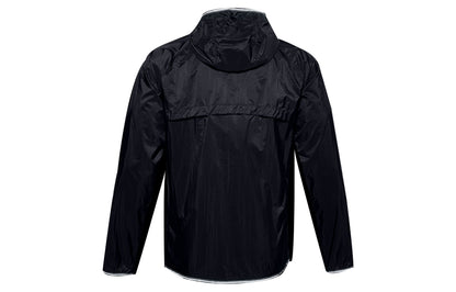 Under armour qualifier storm packable running hooded gym shirt men's black