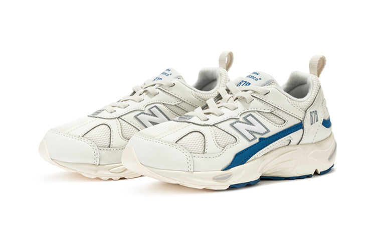 New Balans nb 878 sintetik teridan tayyorlangan qulay, past ustki tasodifiy past ustki yugurish poyabzali sutli oq o'rta kichkina bolalar