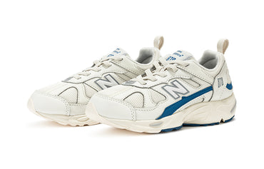 New Balans nb 878 sintetik teridan tayyorlangan qulay, past ustki tasodifiy past ustki yugurish poyabzali sutli oq o'rta kichkina bolalar