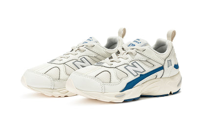 New Balans nb 878 sintetik teridan tayyorlangan qulay, past ustki tasodifiy past ustki yugurish poyabzali sutli oq o'rta kichkina bolalar