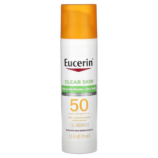 Солнцезащитный лосьон для лица Eucerin Clear Skin, SPF 50, 75 мл - Boxette Shop