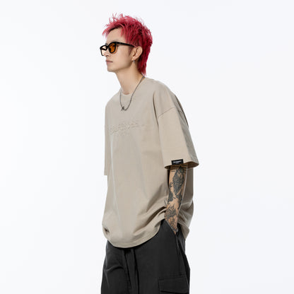 Golfkross harflari shimgichli bosilgan naqshinkor kashtado'zlik tasodifiy yumaloq bo'yinli yelkali qisqa yengli futbolkalar naqshli erkaklar va ayollar