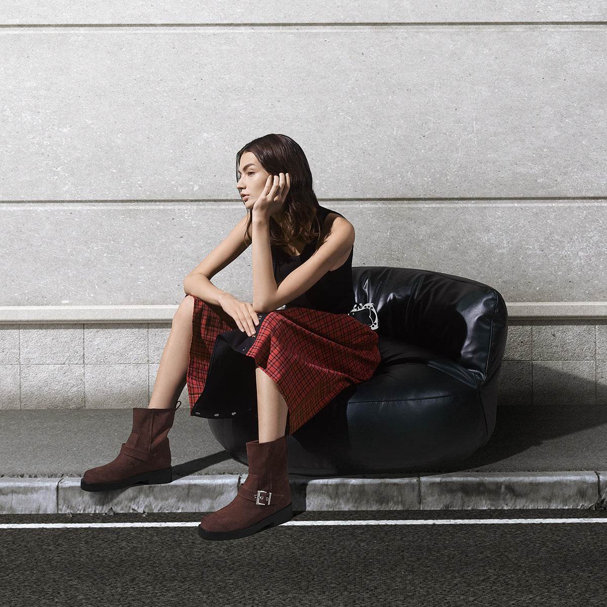 Ботинки женские Charles&Keith Biker Short - Boxette Shop