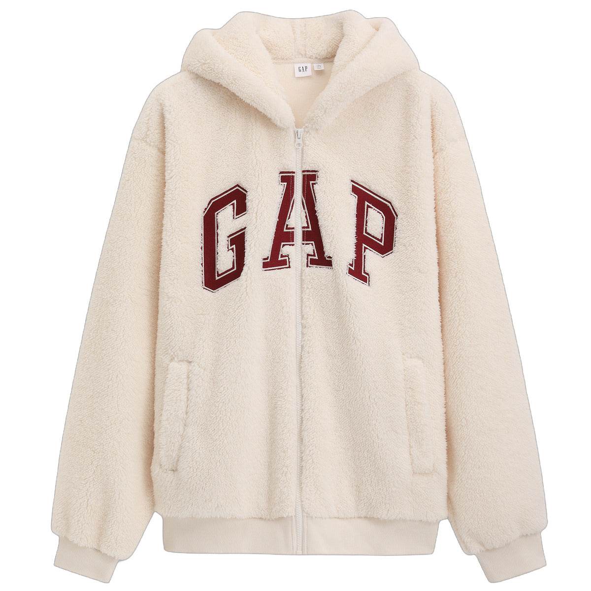 Gap осенью и зимой вышитый логотип плюшевые капюшоном теплые толстые пальто свитер мужчин и женщин с тем же пунктом - Boxette Shop