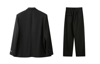 Golfcross sof rangli klassik harfli bosma asosiy oddiy bo'sh tasodifiy draped kostyum kostyum uniseks qora