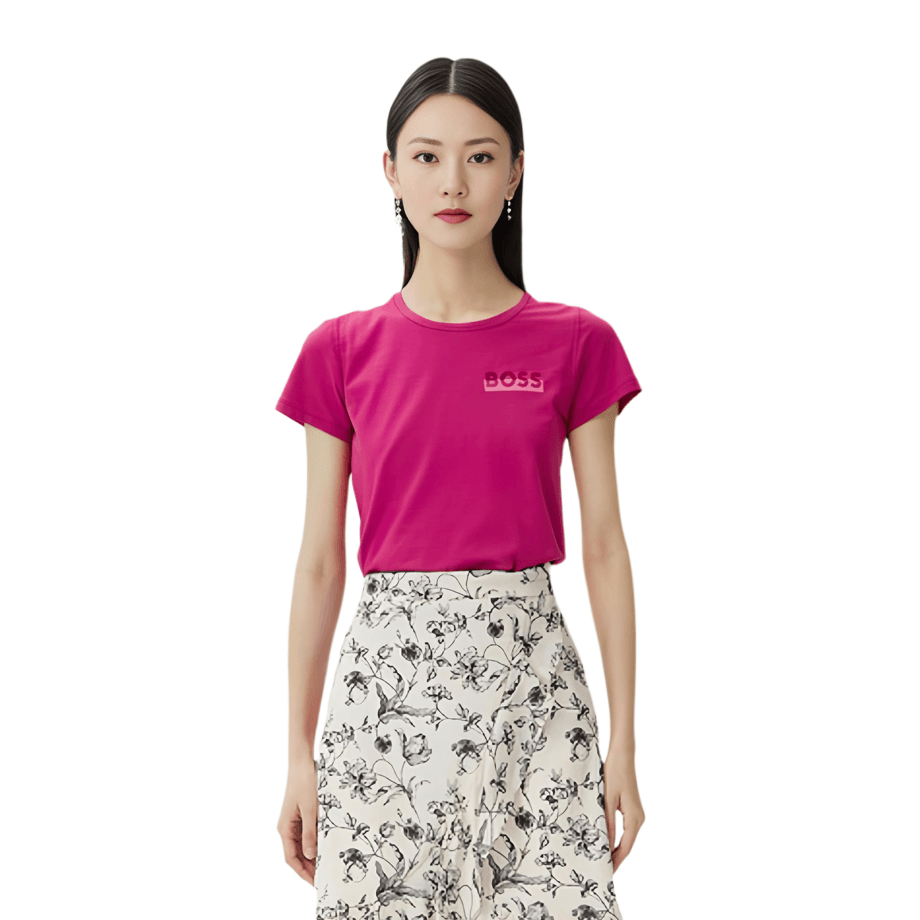 Футболка женская Hugo Boss Letter Print Round Neck S - Boxette Shop