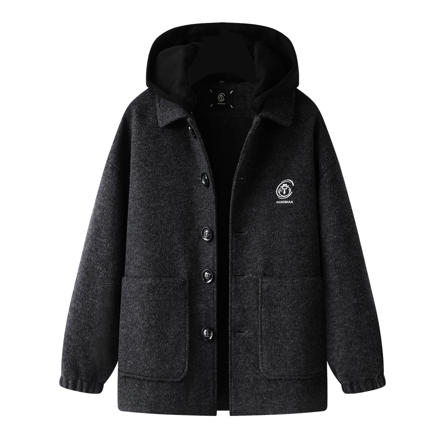 Baisheng tulki bitta ko'krakli katta yards erkaklar qishki semiz bo'sh yelkali kundalik ko'ylagi tvid palto erkaklar modellari