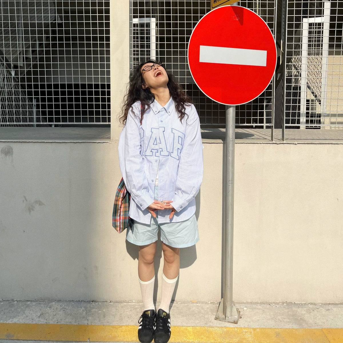 Рубашка Gap Long Sleeve Logo Stripe Shirt - Boxette Shop