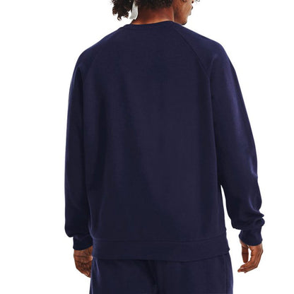 Under armour rival solid fleece crew neck training sweatshirt men's dark blue