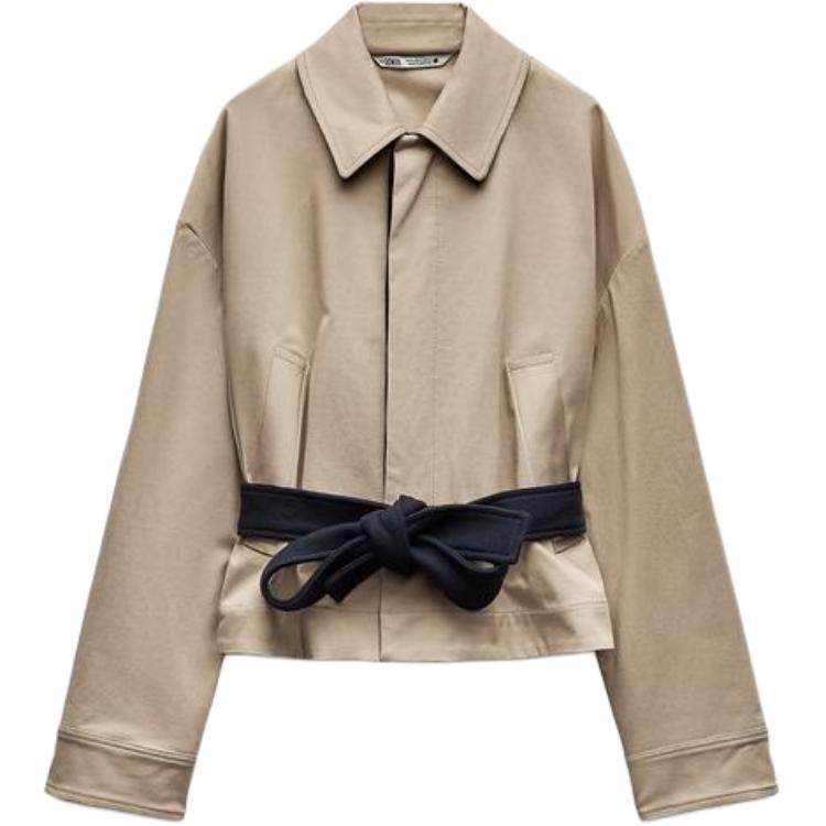 Zara zw collection цветной однобортный пиджак с отворотом на поясе и длинными рукавами женский - Boxette Shop