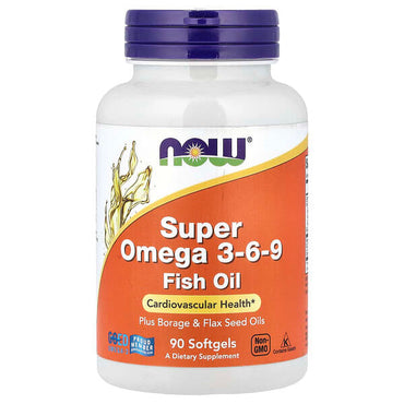 БАД NOW Foods, Super Omega 3-6-9, рыбий жир, 90 капсул