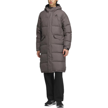 Adidas long down long down удобная длинная теплая универсальная содержащая пух куртка мужские и женские модели угольно-серый