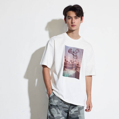 Футболка с коротким рукавом gap heavy loose printed round neck short sleeve t-shirt для мужчин и женщин - Boxette Shop