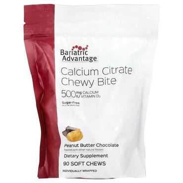 БАД Bariatric Advantage Chewy Bite, цитрат кальция, с арахисовым маслом и шоколадом, 90 жевательных таблеток
