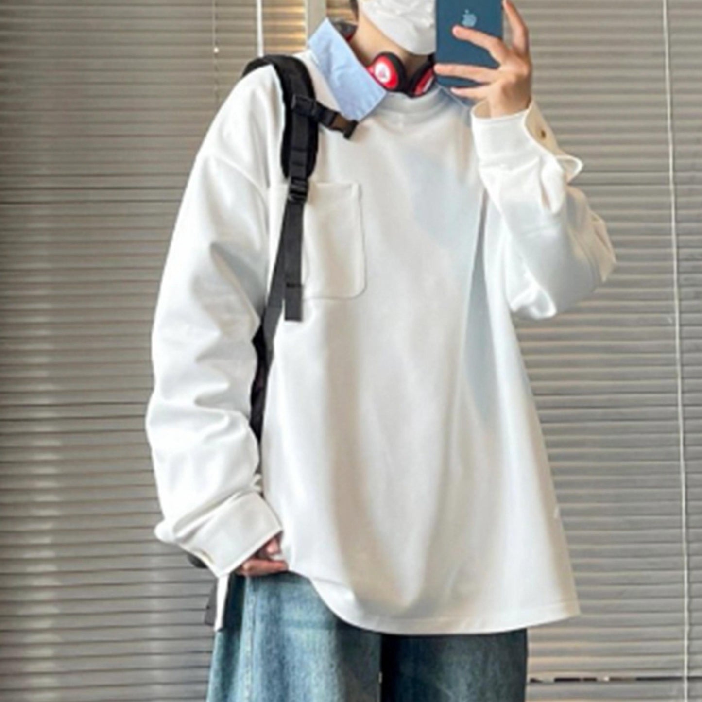 Paddy Julia Amerika tide brendi harflari bir xil rangdagi brend logotipi bo'sh tasodifiy uzun yengli kozok bir xil paragraf bilan erkaklar va ayollar