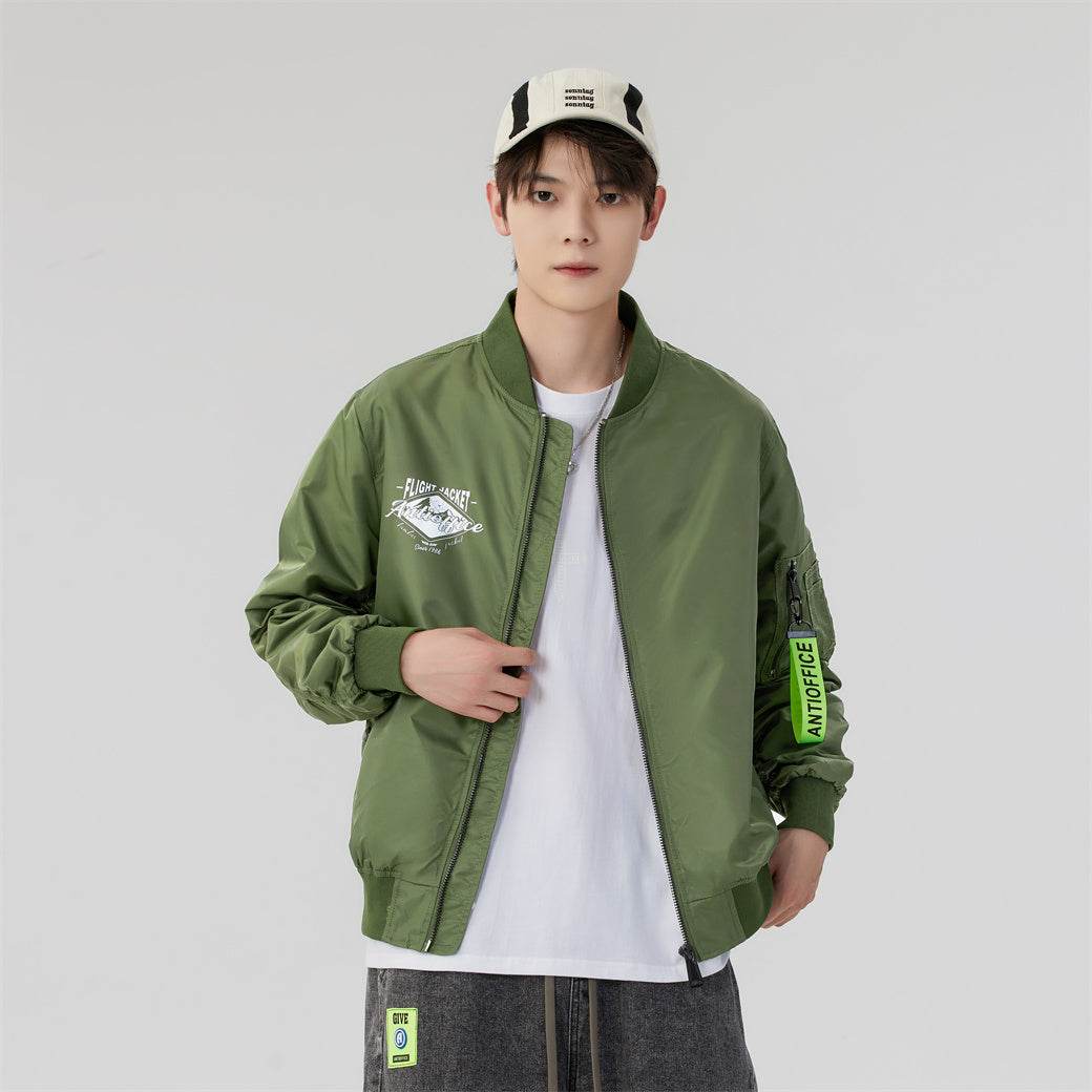 Антиофис гонконг стиль куртка с свободными широкими ногами джинсы повседневная работа поездка костюм городской новый молодежный простой и удобный с хорошим набором одежды осень и зима мужские модели - Boxette Shop