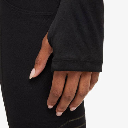 Женская черная футболка с длинным рукавом nike mesh splicing quick dry breathable athletic t-shirt - Boxette Shop